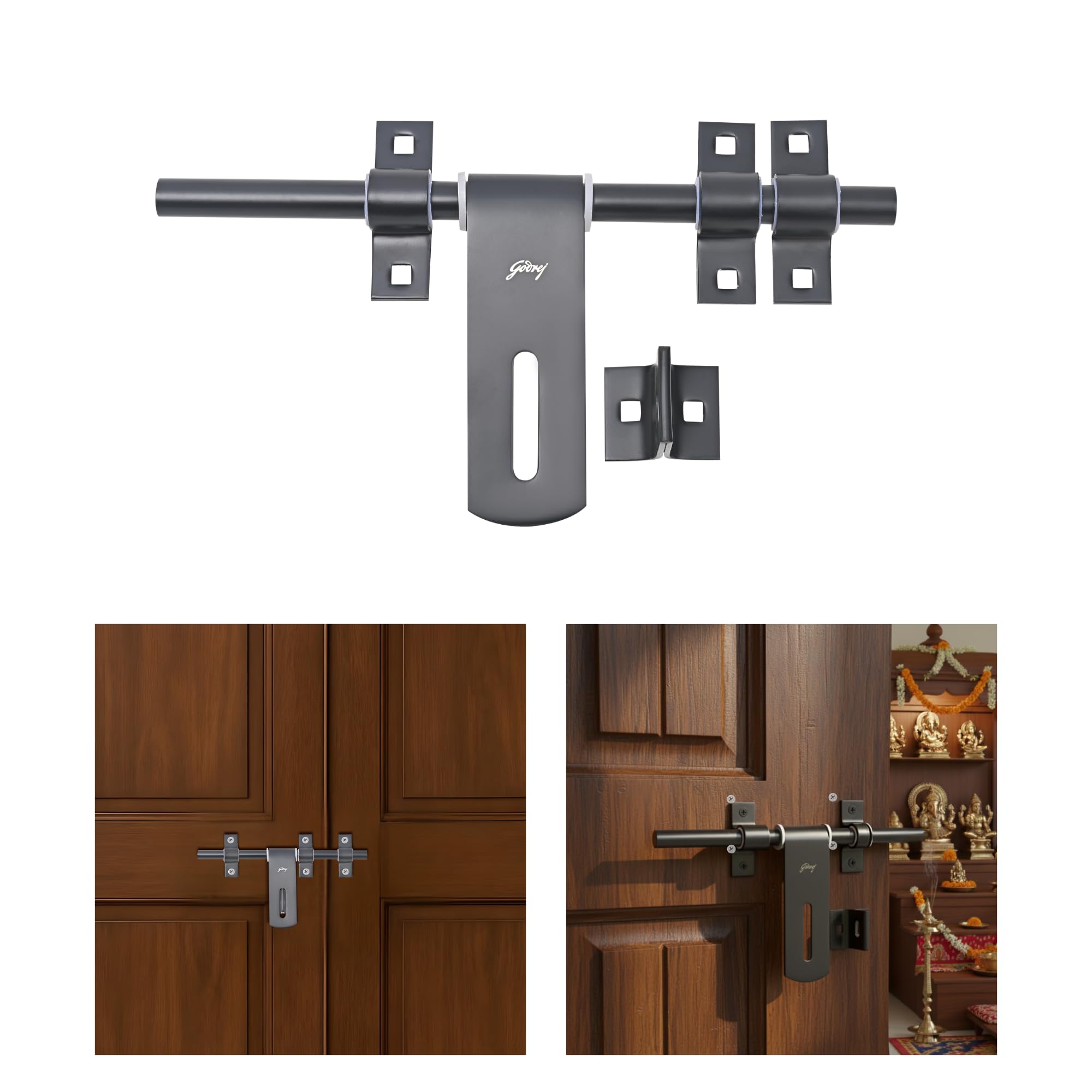 Godrej Door Fittings | Aldrop for Main Door (10 inch, Matte Black) | Premium SS Latch/Kadi for Left or Right Handed-Doors | Aldrops for Double Doors, Home, Bedroom, Puja Room | Size 250 X 14 mm-picture-12