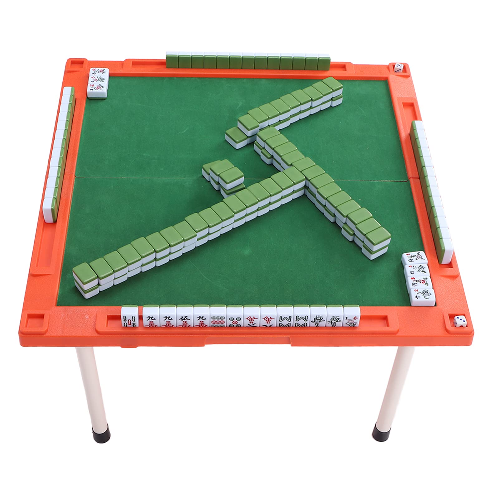 Reise-Mahjong-Set mit Abnehmbarem Tisch, 146 Tragbare, Zusammenklappbare Mahjong-Spiele aus Kunststoff für Zuhause, Outdoor, Reisen, Camping, Picknick