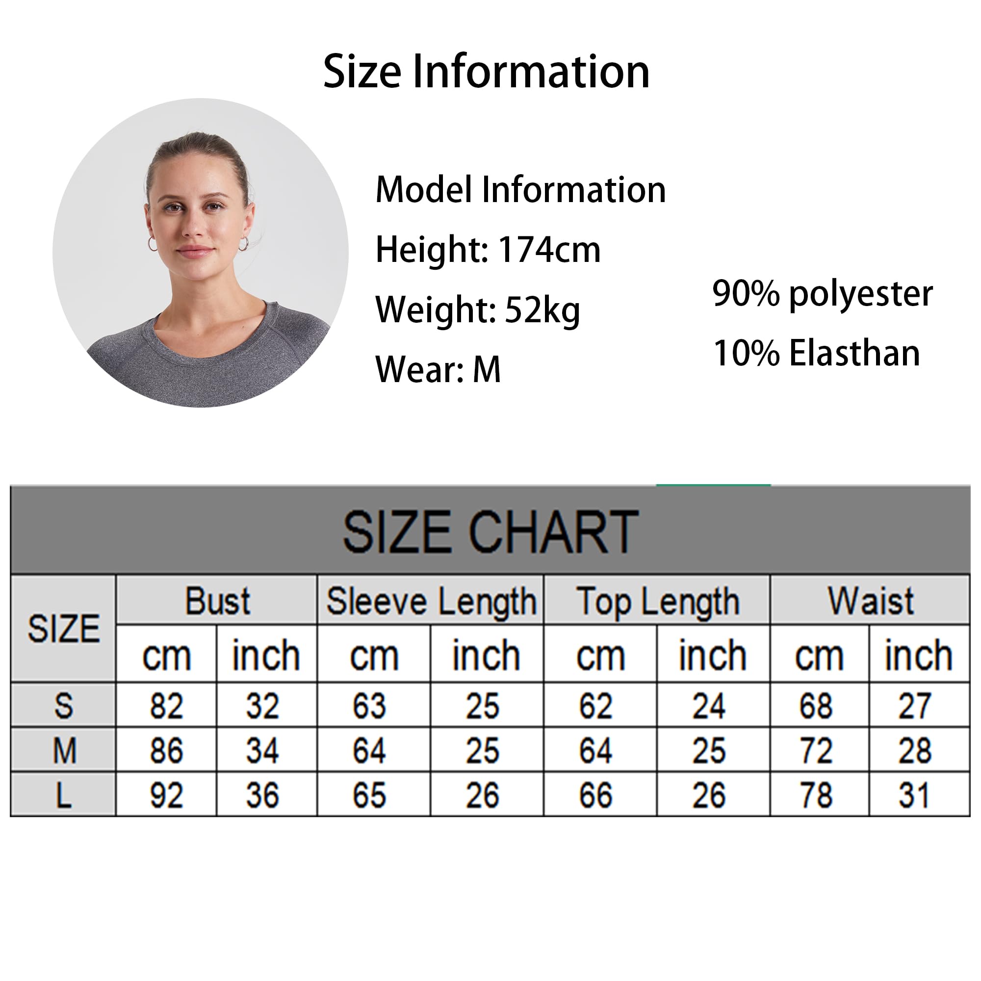 YUSHOW Pack de 3 camisetas de compresión para mujer, de manga larga, funcionales, deportivas, para correr, gimnasio, correr