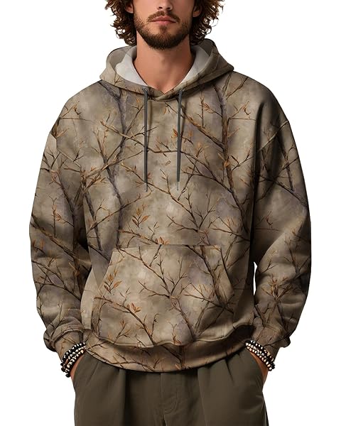 Men's Camouflage Hoodies Graphic Camo Pullover Sweatshirts Hooded Novelty Crewneck ...