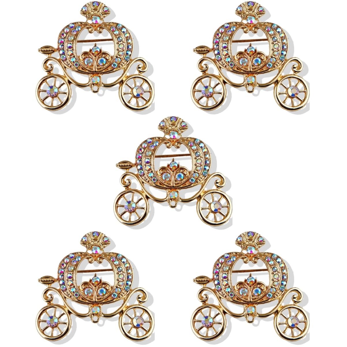 LIFKOME Pumpkin Carriage Brosche Damen Vintage Schmuck mit Bunten Strasssteinen für Kleidung Schals und Hüte für Besondere Anlässe Wie Geburtstage und Hochzeiten