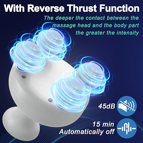 Miniatura 3 de DEITY Masajeador corporal eléctrico de mano de 4 cabezales, masajeador muscular de percusión para aliviar el dolor, regalos perfectos para hombres y