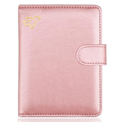 WALNEW Passport Holder Cover Case Travelling Passport Cards Carrier Wallet Case - D-rosegold