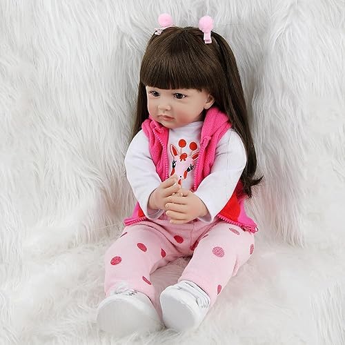 Miniatura 5 de SYP 24 pulgadas 23.6 in Reborn Baby Doll Girl Soft Vinyl Silicona realista Bebé Recién Nacido Muñeca Reborn Bebés Regalo de Cumpleaños de Navidad