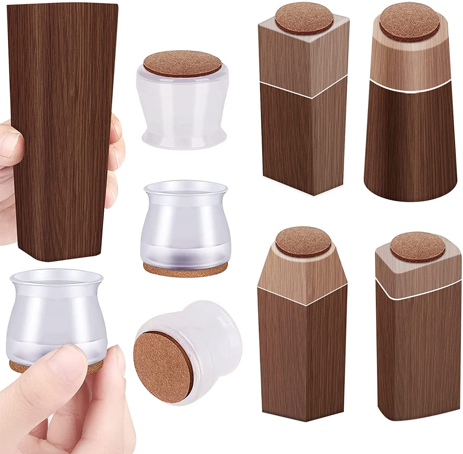 Buy Chair Leg Floor Protectors 16Pcs, DDMA Chair Leg Covers,Felt Bottom