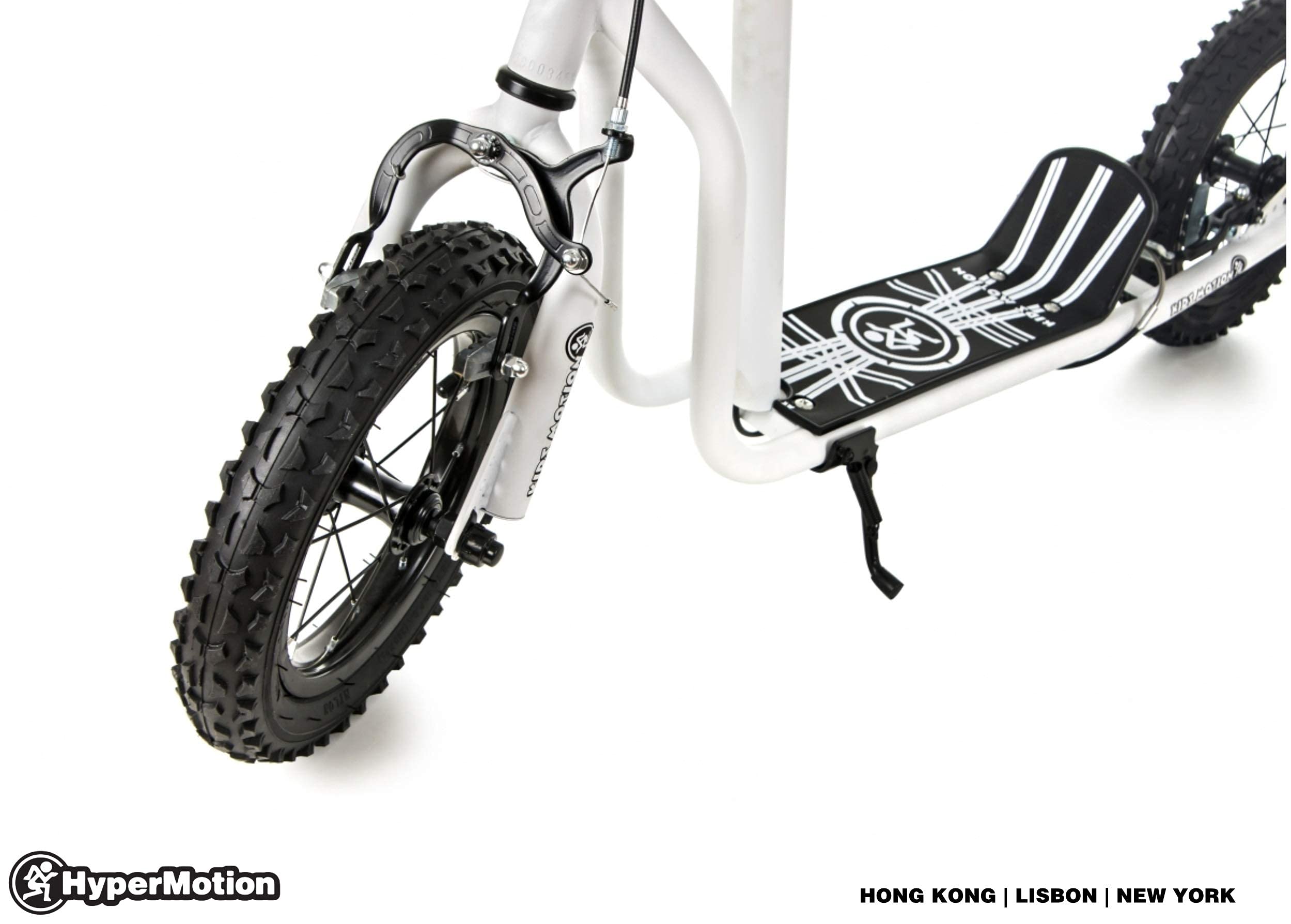 HyperMotion Monopattino Viva - Per Bambini e Ragazzi 12-50 kg | Telaio in Acciaio Robusto, 2 Freni, Altezza Regolabile 78-85 cm | Ruote Gonfiabili da 30 cm | Colore Bianco