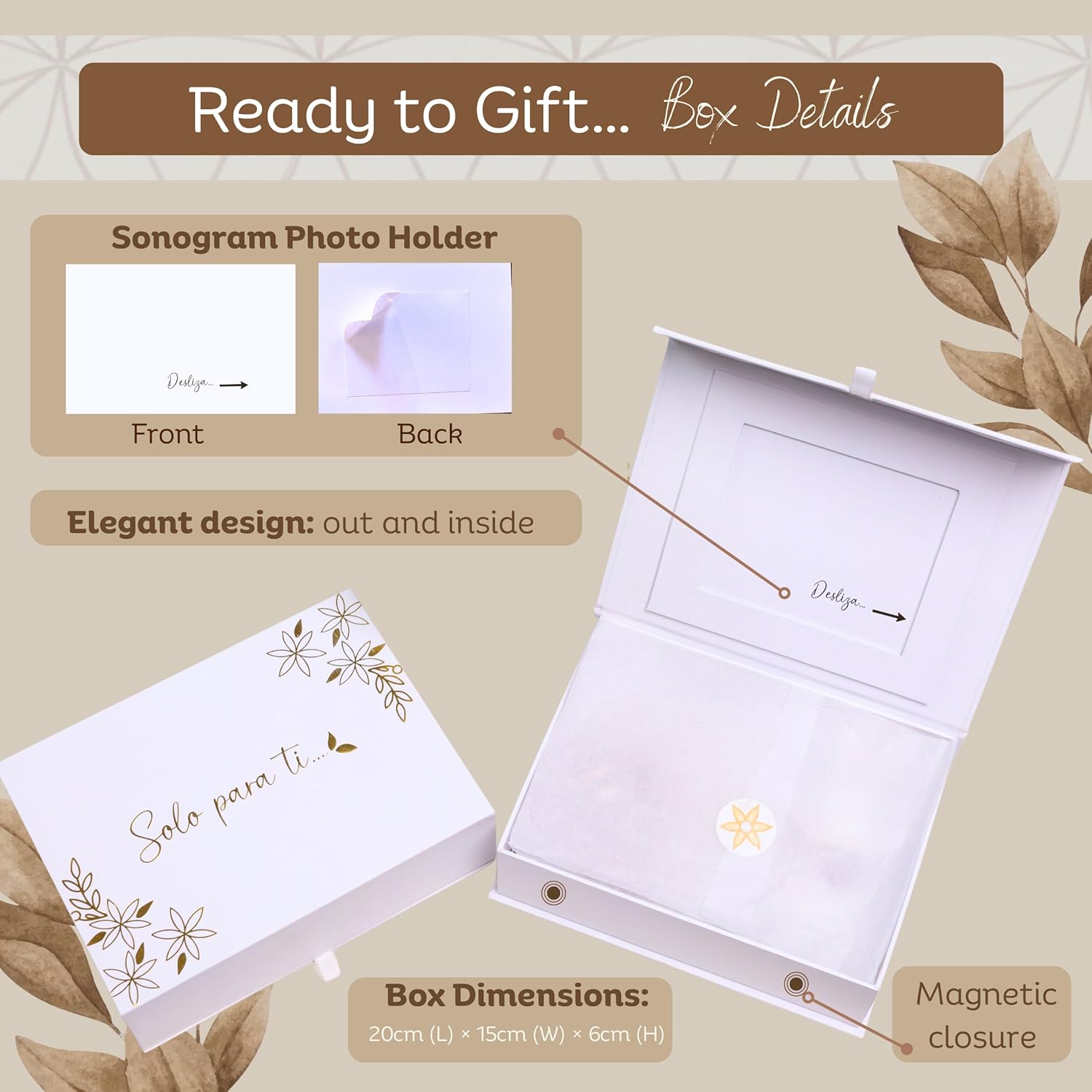 Hola Abuelitos Pregnancy Announcement - Includes Crochet Bunny, Rattle, Sign & Gift Box | Pregnancy Announcement Box Spanish | Hi Grandma Baby on the way surprise| Baby Reveal 2026 - Image 4