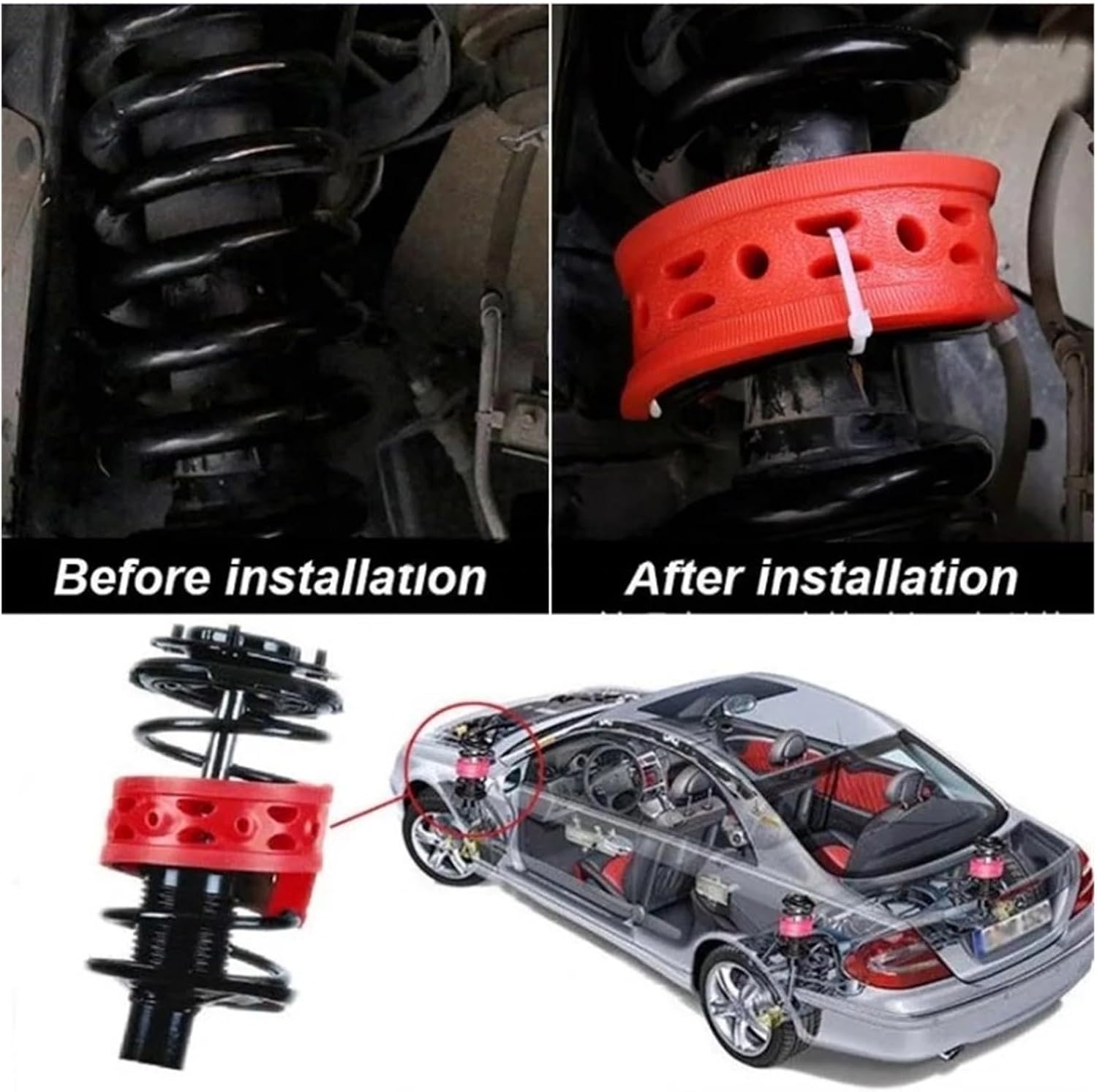 Compatible For Suzuki Grand Vitara Front/Rear Car Auto Shock Absorber Spring Bumper Power Cushion Buffer(Front)