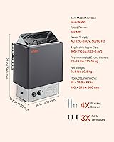 Vista 7 de VEVOR - Calefactor de sauna, estufa eléctrica de sauna de 220V, calentador de sauna para baño de vapor con temporizador de 3h y temperatura