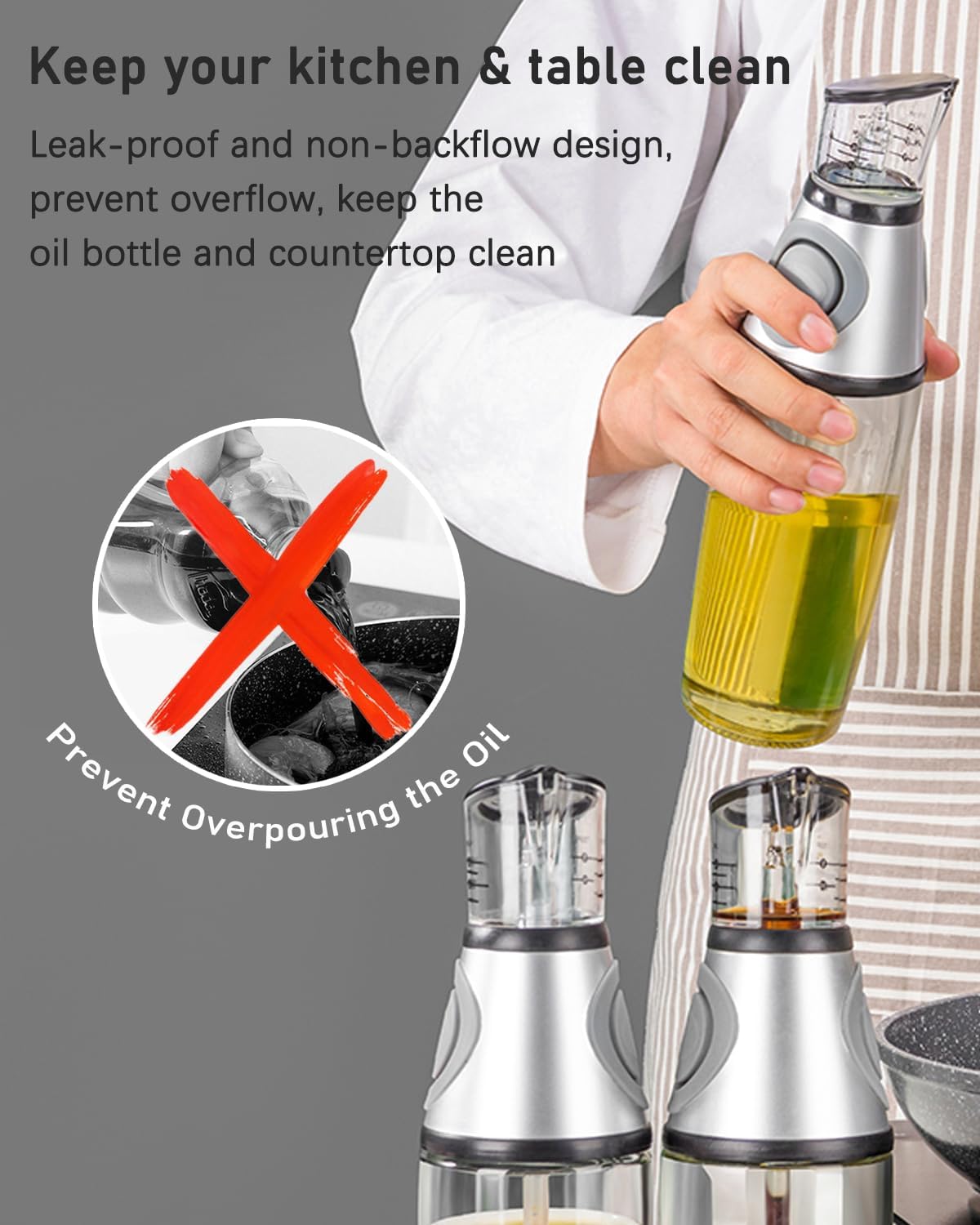 Oil Dispenser Bottle with Measuring Scale, 17oz image 5