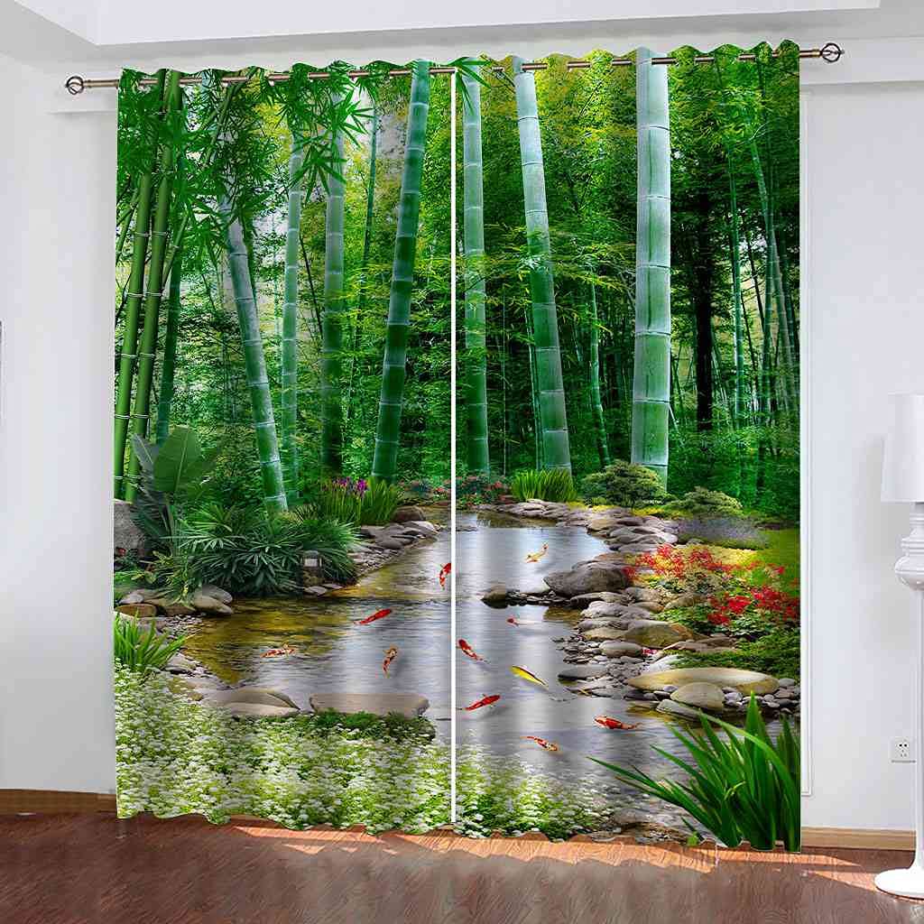Rideaux occultants enfant isolant thermique et phonique tissu 3D vert