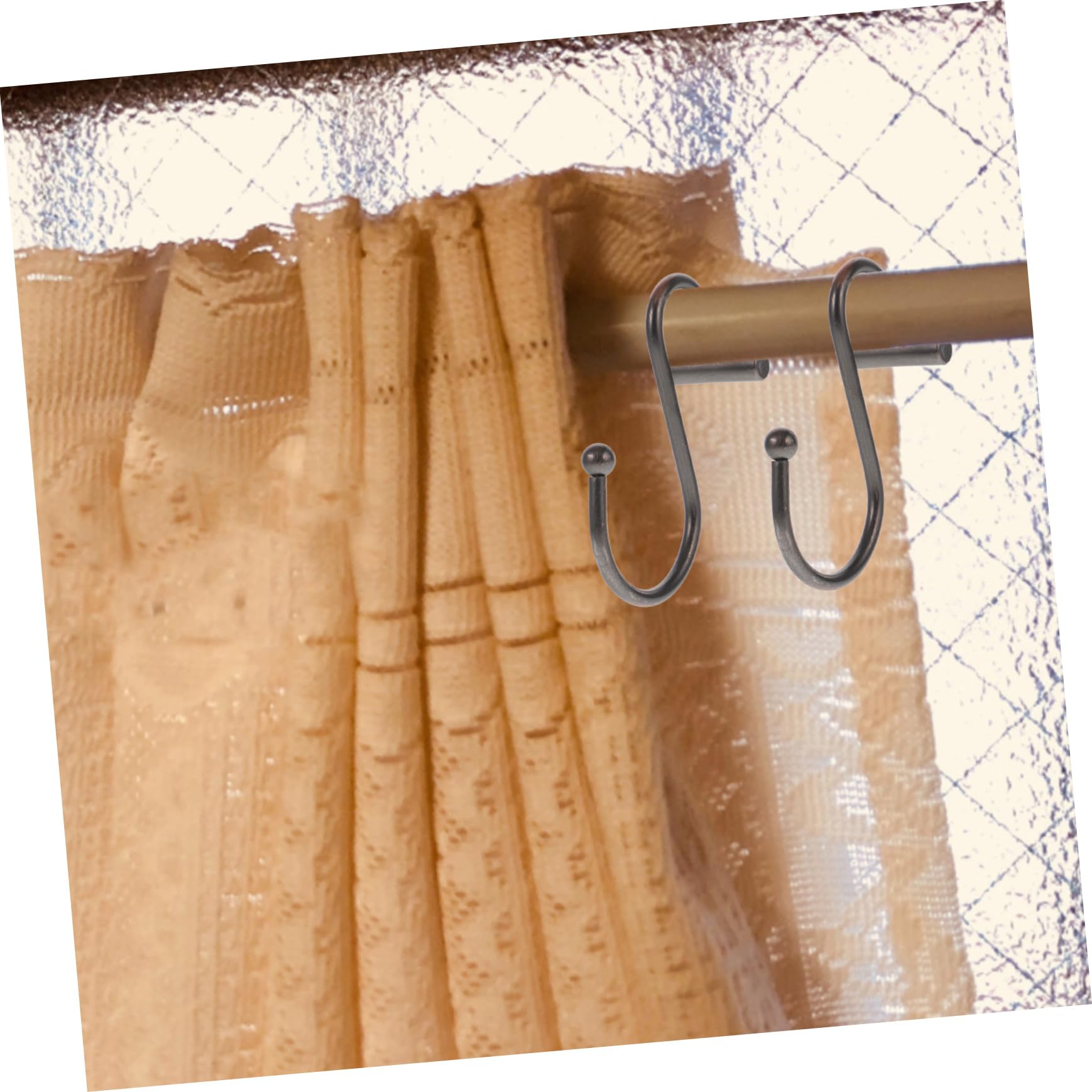 Amosfun 5 Ensembles Crochet De Rideau De Crochet Salle De Bain Patère Salle De Bain s pour Salon s De Rideau De De Le Fer 12 Pièces * 5
