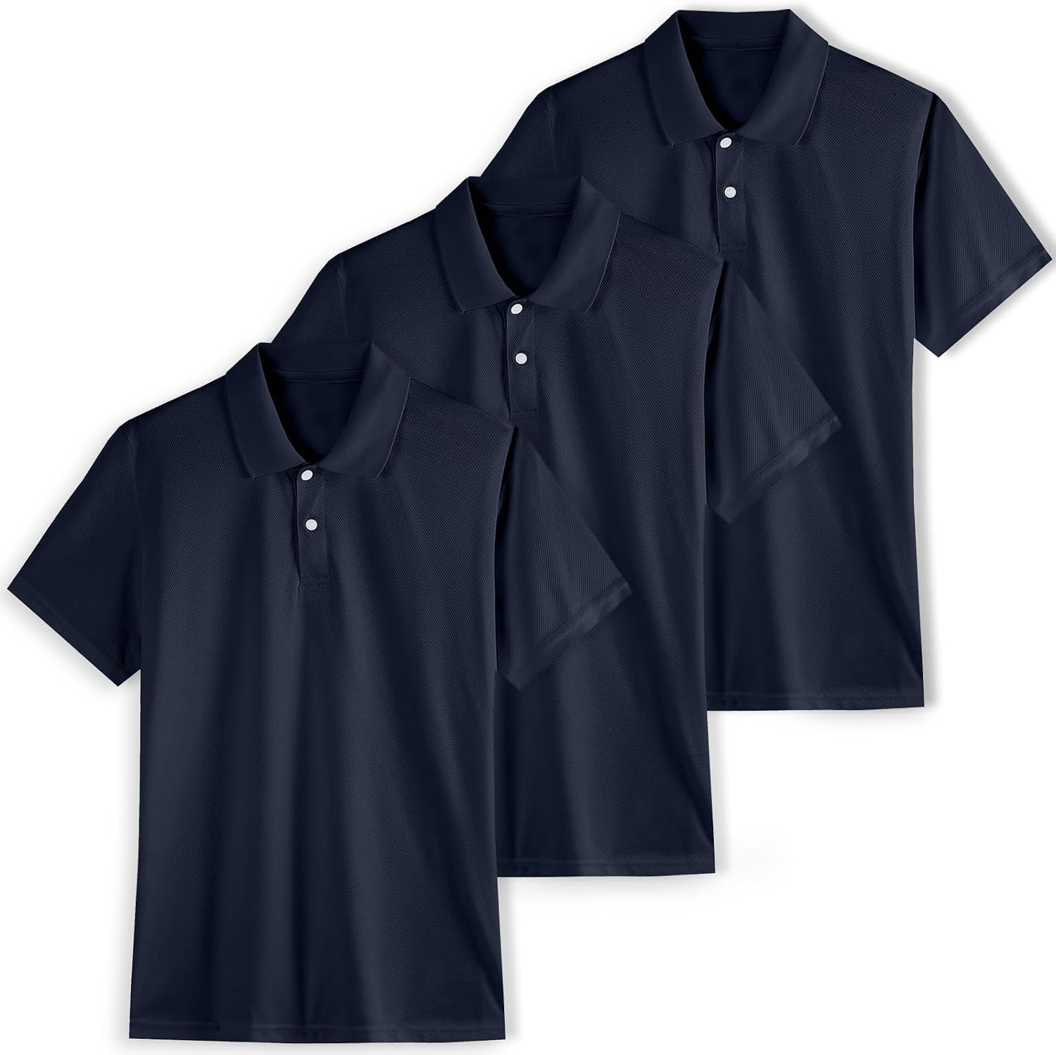 3 Pack Boys Polo Shirts Youth Kids Mesh Quick Dry Short Sleeve Collared Golf Shirt School Uniform Shirts 5-16Y