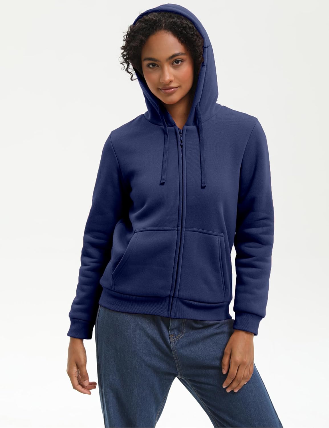 Bumeex Women's Fleece Lined Zip Up Hoodie Jacket Cozy Warm Sweatshirt Coat(No Pilling,No Fade for Long-Lasting Wear) - Image 4