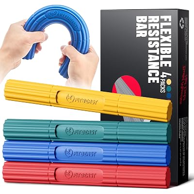 FitBeast Flex Therapy Bar, Tennis Elbow Therapy Bar - Ideal for Relieve Tendonitis Pain & Improve Grip Strength, Fitness Resistance Bar for Golfers Elbow & Tendinitis, Twist Bar for Physical Therapy