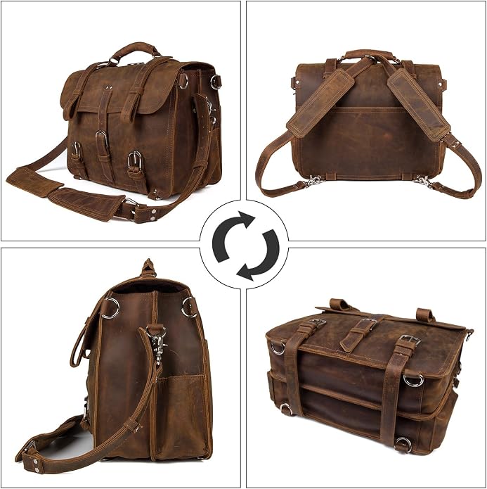 Maletín de cuero para hombre para laptop 17" miniatura 4