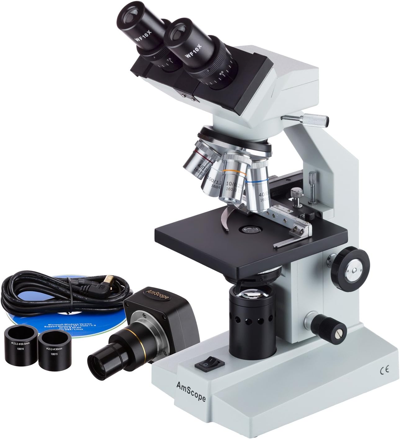 40X-2000X Binocular Microscope + 3MP Digital Camera + Mech. Stage