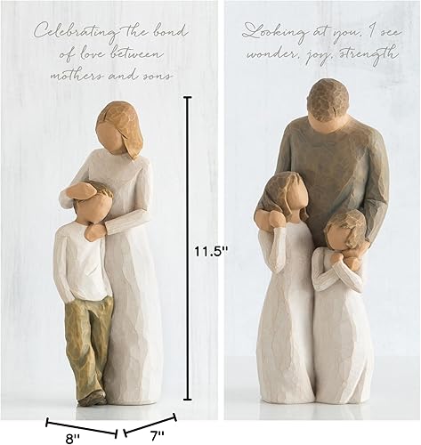 Miniatura 5 de Willow Tree Figura de madre e hijo más figura de My Girls, juego de 2 piezas esculpido pintado a mano