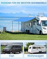 SUPAREE Lakókocsi lakóautó napellenző 210D oxford 3 szegőléc csíkos UV és vízálló ponyva 3,5 x 2,4 m furgonhoz és motorhome-hoz 8