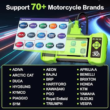 Motorcycle Scanner Diagnostic Tool, Battery Tester for Motorbike with Printer, Motorcycle Check Engine Code Reader, Read/Clear Fault Code, M300