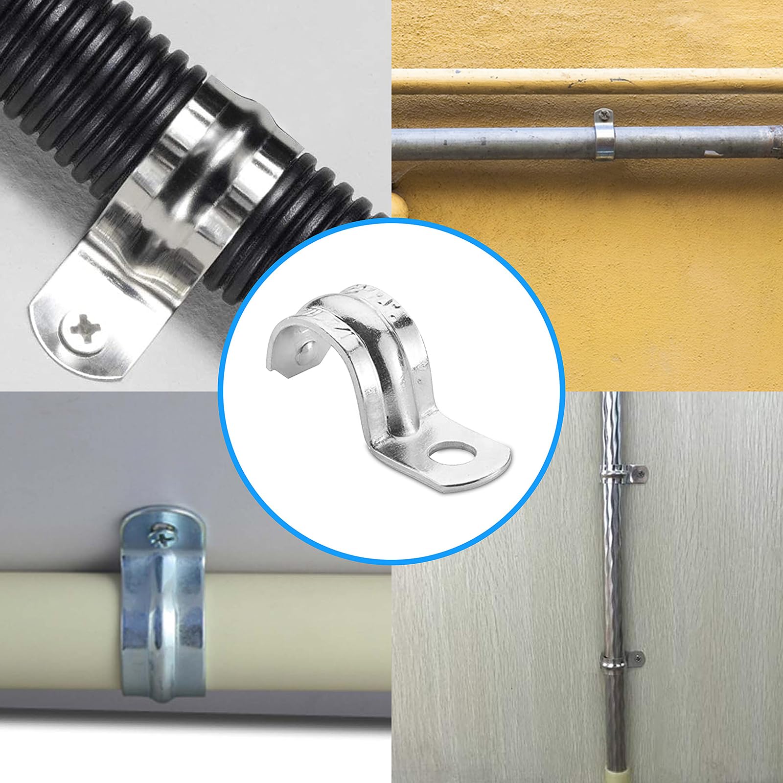 200 correas de tubo de metal de 2,5 cm, resistentes y duraderas para fijar conductos EMT y otras tuberías en diferentes superficies