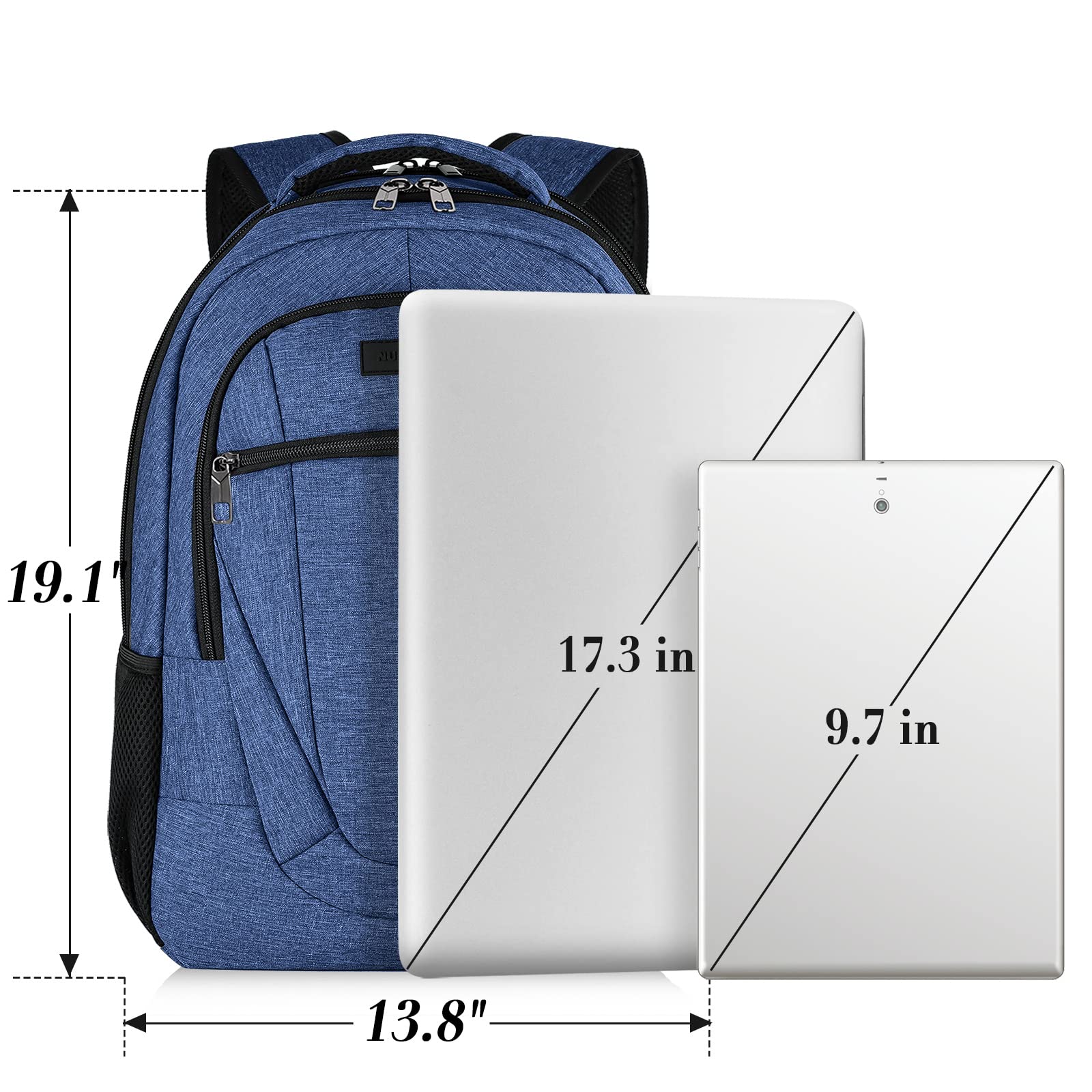 BIKROD Mochila Hombre, Mochila Escolar Chicos Impermeable, Mochilas Portátil 17.3 Pulgadas Ordenador Backpack con Puerto USB, Mochila de Viaje