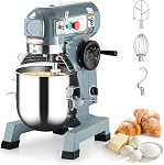 15 QT Commercial Mixer, 600W Commercial Stand Mixer with Stainless Steel Bowl, 3 Adjustable Speeds, Dough Hook, Whisk, Beate, Ideal for Bakeries, Pizzerias, Restaurants, Professional Kitchens