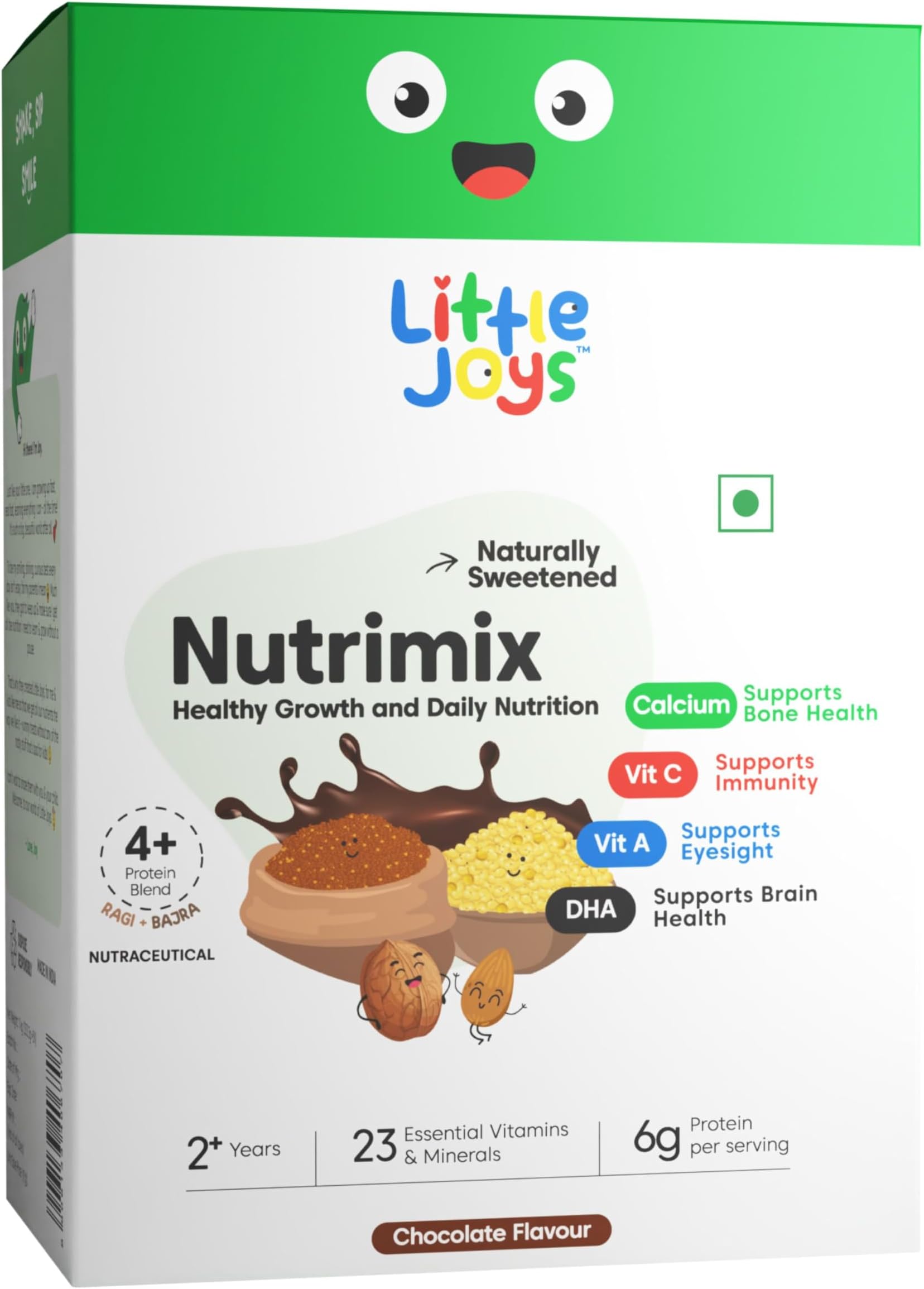 Nutrimix Nutrition Powder 1kg | 2-6 Years | Zero Refined Sugar | Boosts Immunity & Supports Overall Health & Development | With Ragi, Bajra, Almonds & Oats | Chocolate Flavour