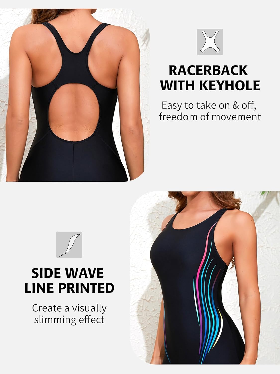 ATTRACO Womens Boyleg Sport One Piece Swimsuit Athletic Swimwear Training Bathing Suit - Image 4