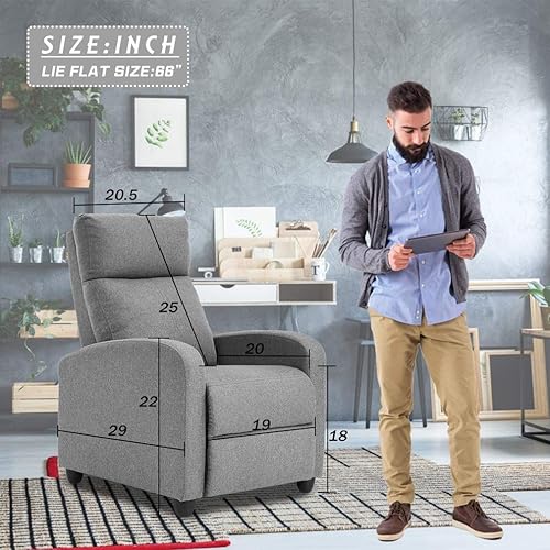 Miniatura 7 de Silla reclinable Wingback masaje silla de teatro en casa silla de lectura para sala de estar sofá individual sillas reclinables con respaldo moderna