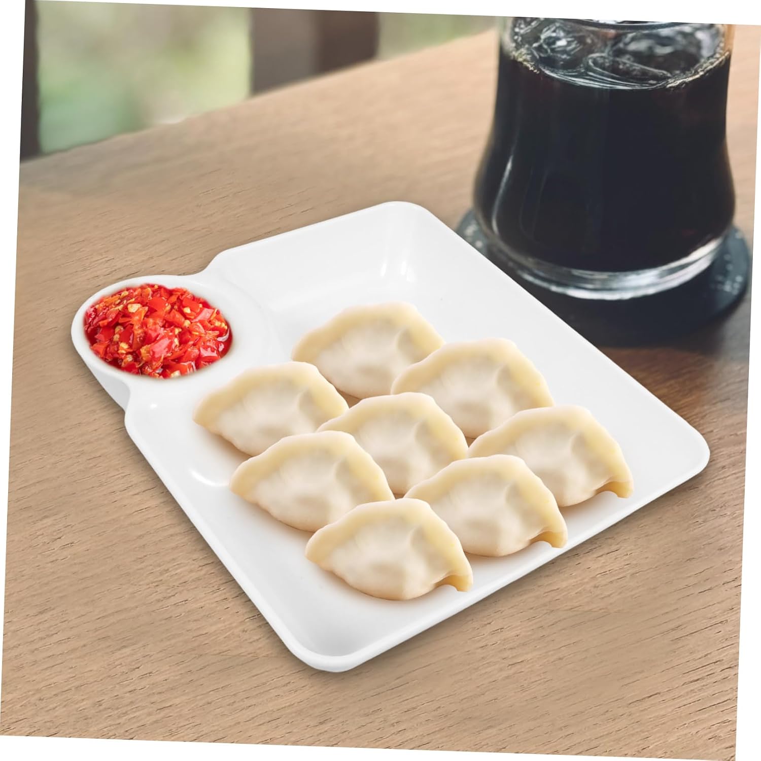 8pcs Reusable PP Divided Serving Dishes with Xmas Sauce Holder