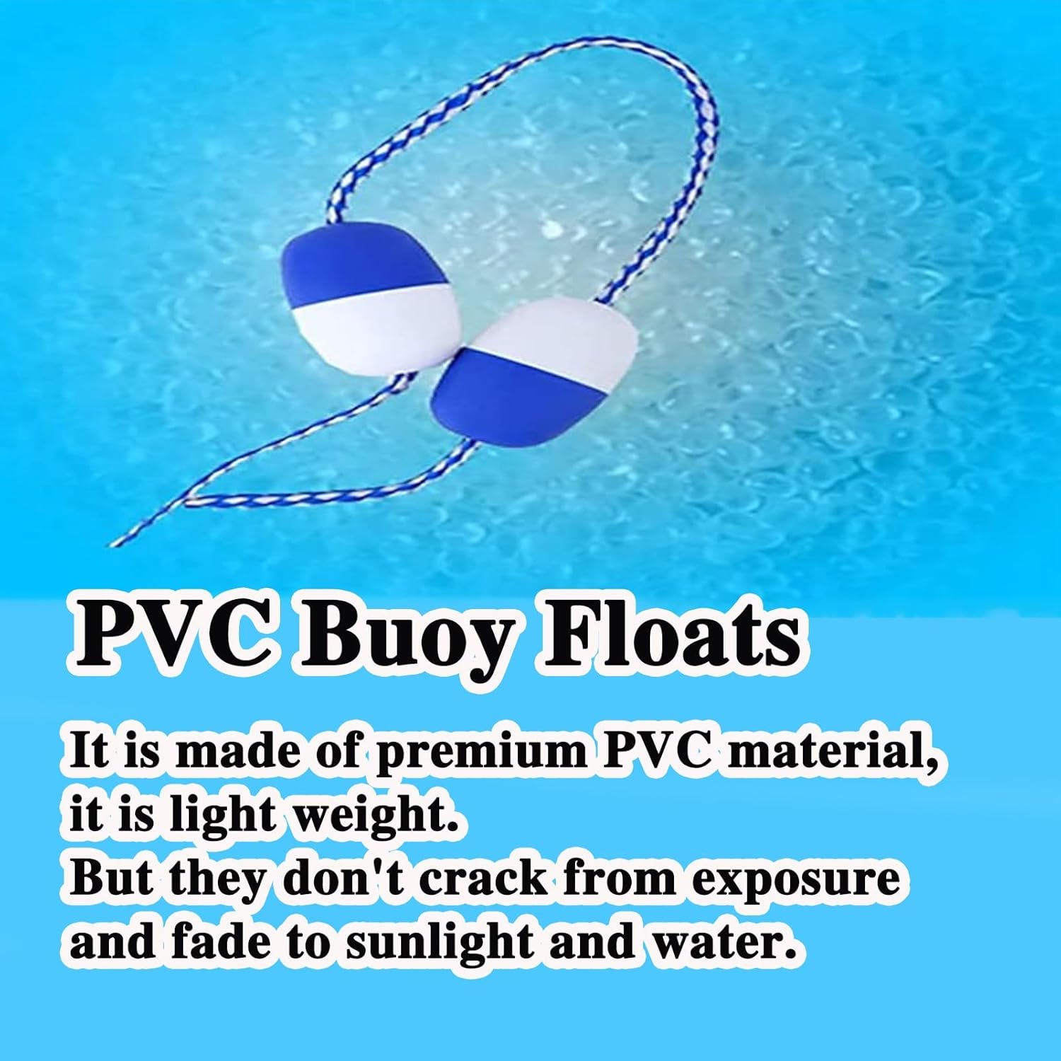 Swimming Pool Safety Divider Rope with Floats - Pool Lane Divider with 2 Stainless Hooks & Buoys for Enhanced Visibility & Safety, Perfect for Pool Management