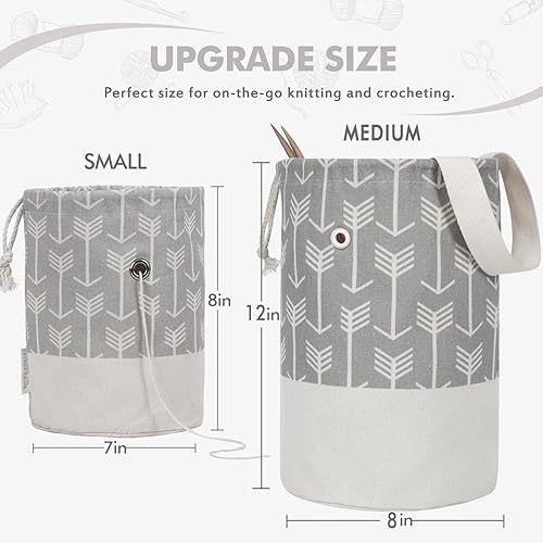 Vista 32 de TOGETRUE Bolsa de hilo, pequeña bolsa de ganchillo para tejer, organizador de bolsas de almacenamiento de hilo portátil para proyectos de ganchillo