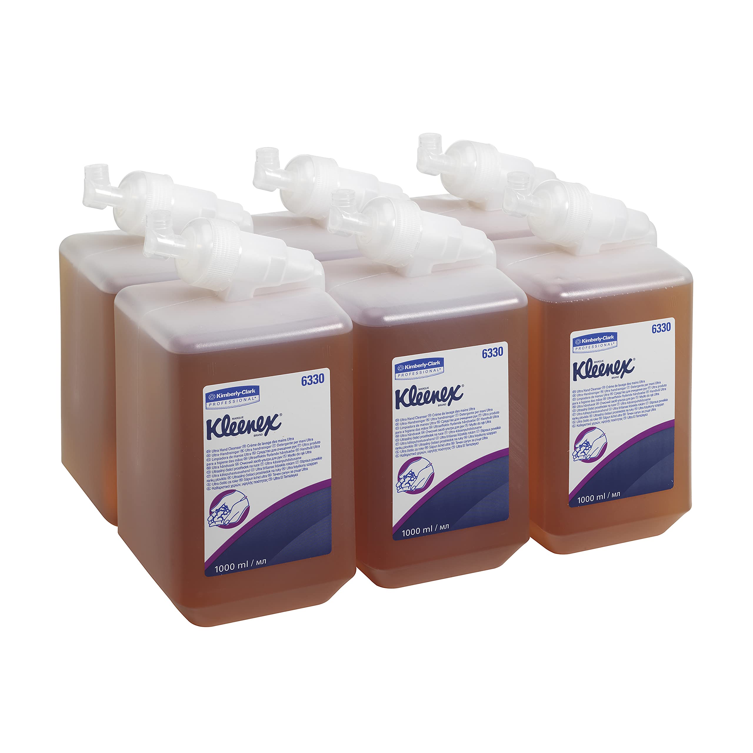 Kleenex Ultra, 6330, Savon pour les mains, 1 l, Ambre, 6 cartouches de 1 l