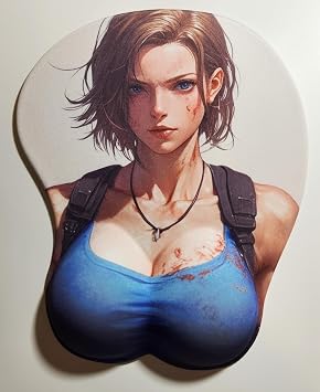 3D Jill Valentine Computer Mouse Pad with Wrist Rest Cool 12x10 Inches Table Mat for Resident Evil
