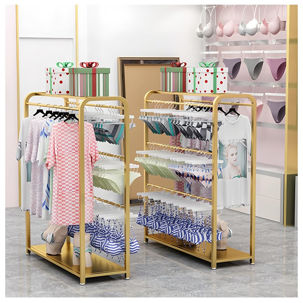 Scaffali Appendiabiti In Metallo Per Negozi Di Abbigliamento, Espositore Da Pavimento Per Biancheria Intima, Sciarpe, Mutandine, Calze, Pantofole E Pantaloncini, Facile Da Installare, Bianco - 120X40