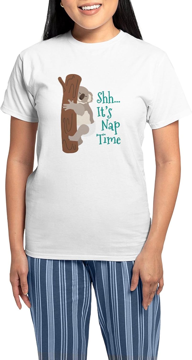 CafePress Shh... Its Nap Time Pajamas Women's Novelty Cotton Pajama Set, Comfortable PJ Sleepwear