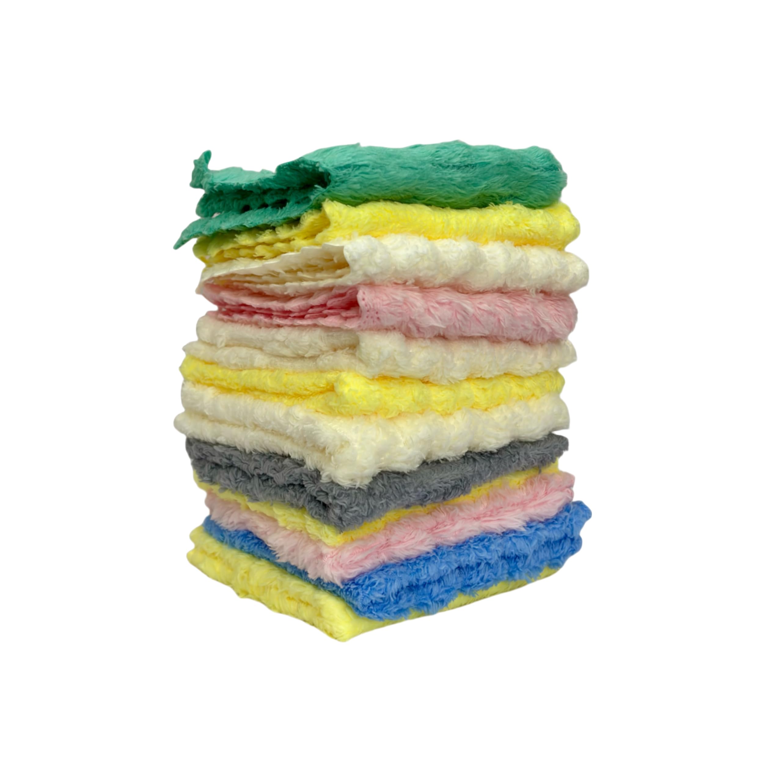 GUNLUK kids rumal, hanky, handkerchief, multicoloured, textured soft cotton, microfibre, 25 x25 cm, pack of 12