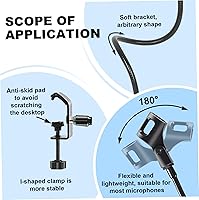 Vista 4 de Soporte de brazo para micrófono, soporte de micrófono de escritorio flexible de 13 pulgadas, micrófono grueso, escritorio resistente con abrazadera