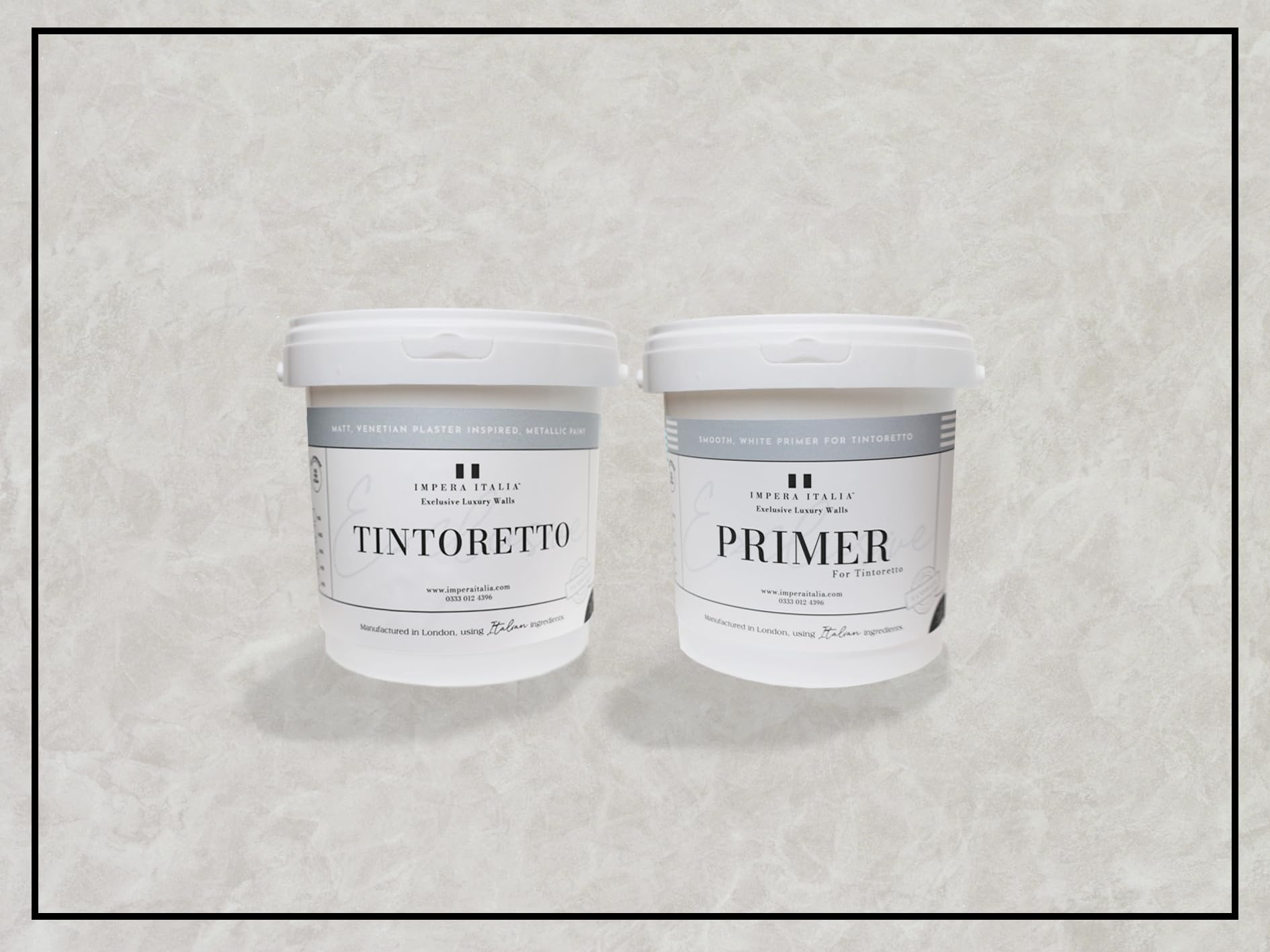 Impera Italia Po Tintoretto - Matt, Venetian Plaster Effect, Wall Paint Bundle. Includes 2Kg Of Paint And 1L Of Primer - Covers 6-8Sqm - In Colour