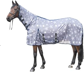 HKM Stars Combo Fliegendecke grau/weiß 115