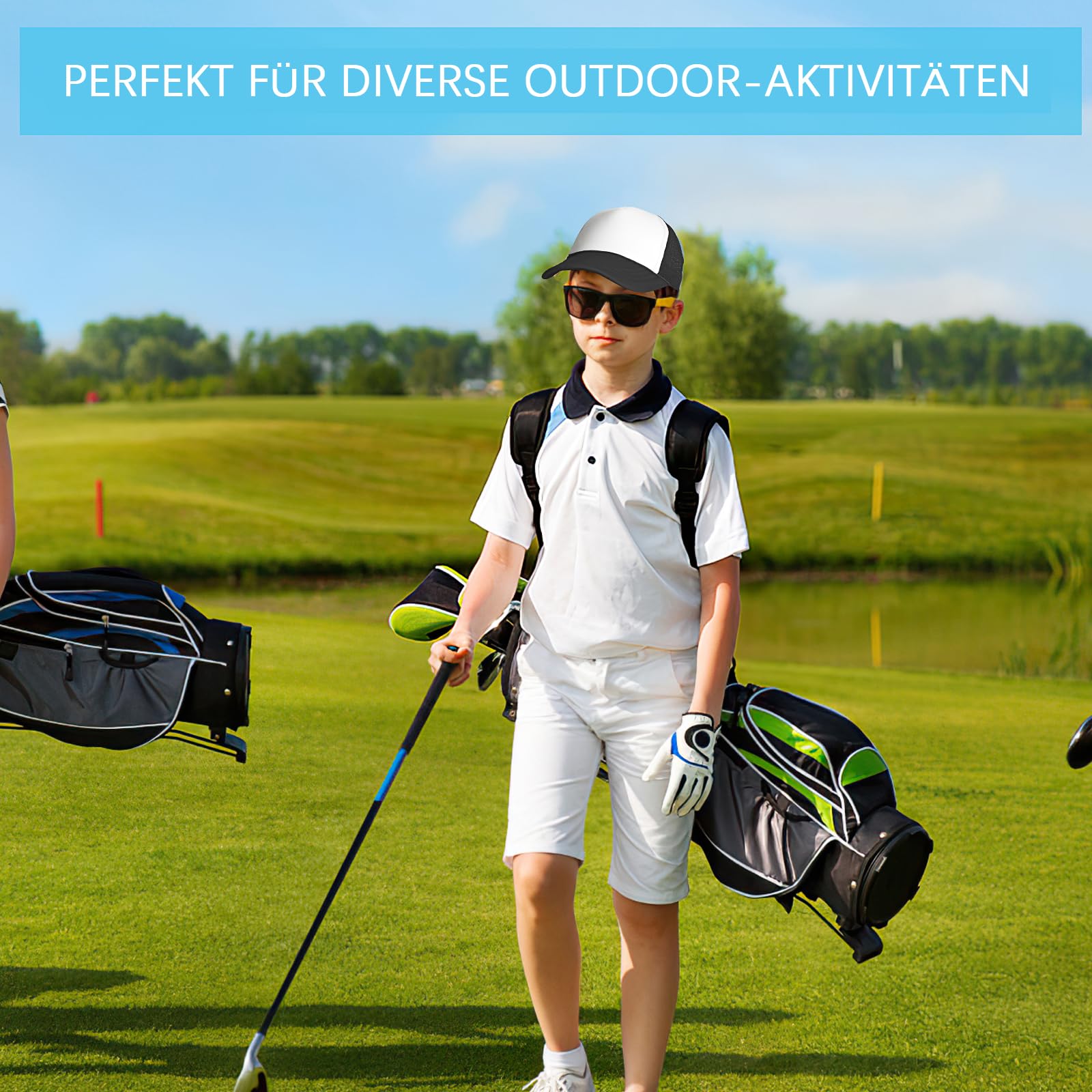 24 Stück Sublimation Rohlinge Kappe, Kinder Basecaps, Schwarz-Weiß, blanko | Trucker-Caps für Sublimationsdruck, DIY-Motive und personalisierte Projekte – geeignet für Basteln, Gruppen und Events