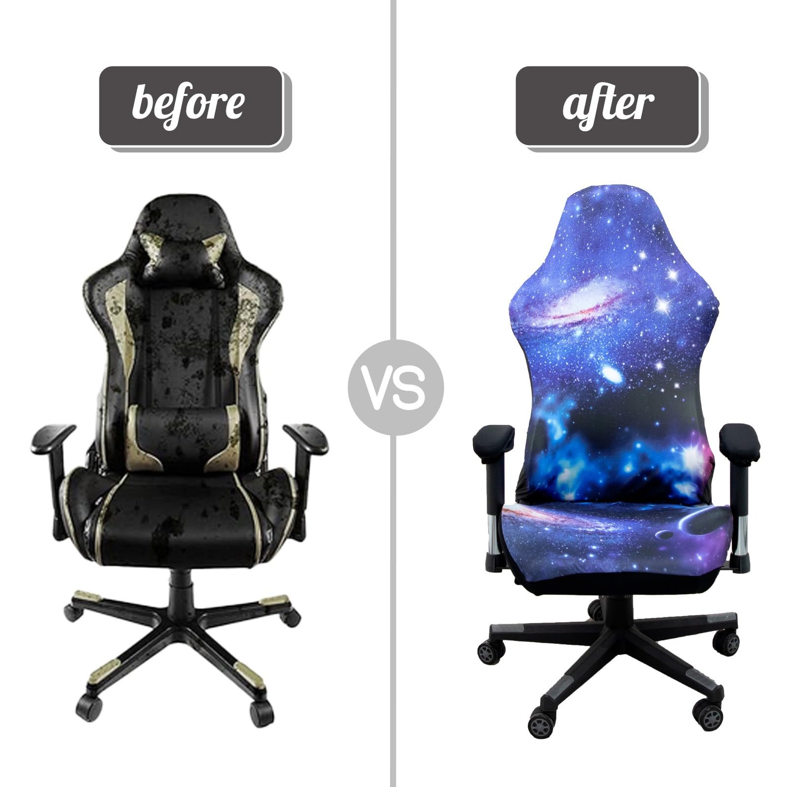 Fundas Para Sillas Gaming 4 Unidades Elásticas De Poliéster Con Reposabrazos - Protector Para Silla De Oficina Y Ordenador