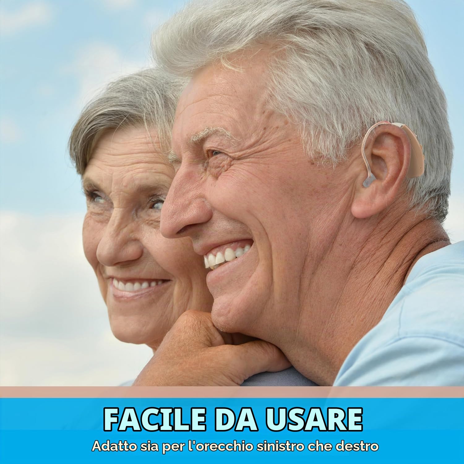 Ricaricabile - Coppia di dispositivi personali BTE digitali premium con 4 modalità di programma Cancellazione del rumore e riduzione del feedback e ricarica rapida per adulti Anziani e anziani
