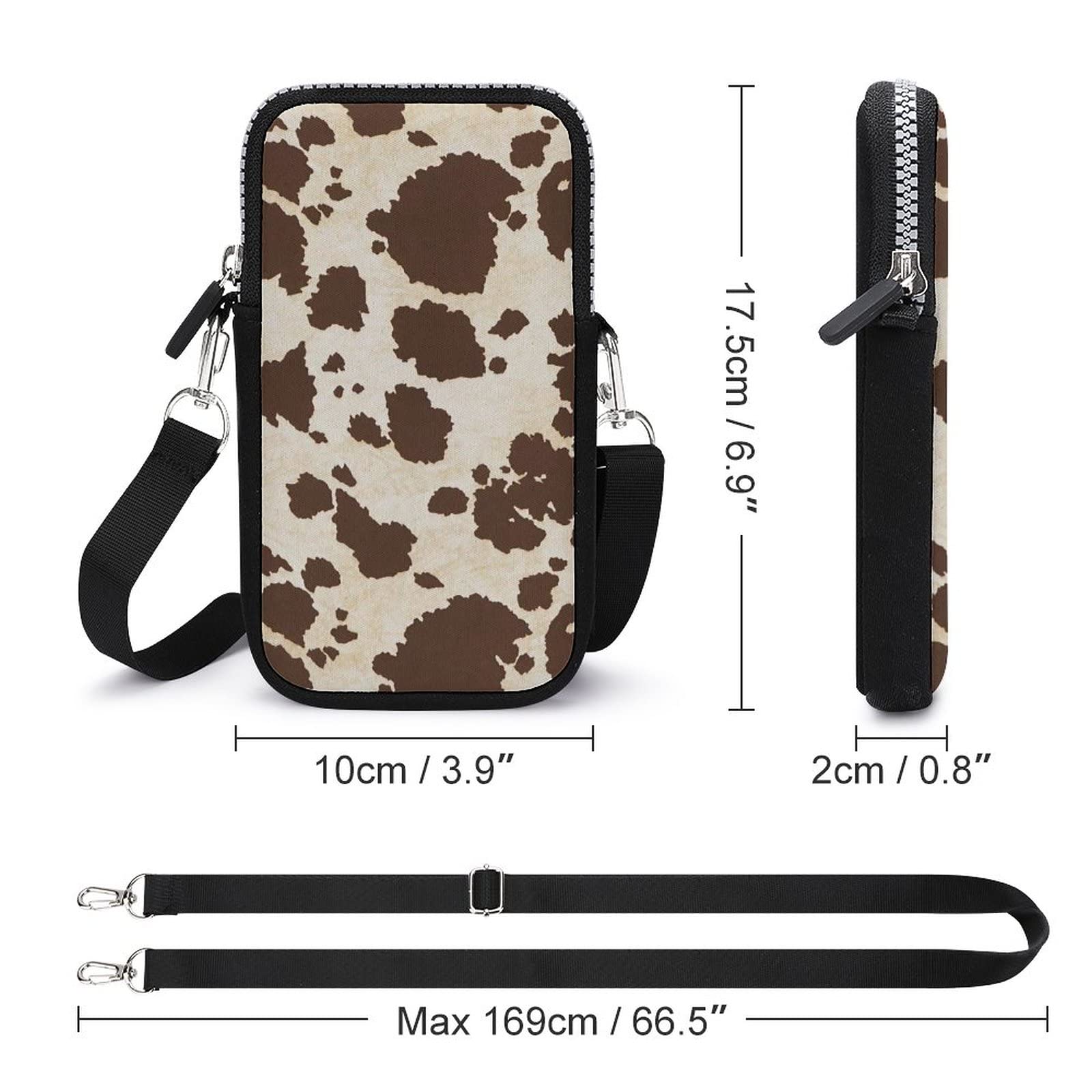 Amazon.co.jp: スマホバッグ 牛柄 アニマル ヒョウ柄 携帯電話用ポーチ