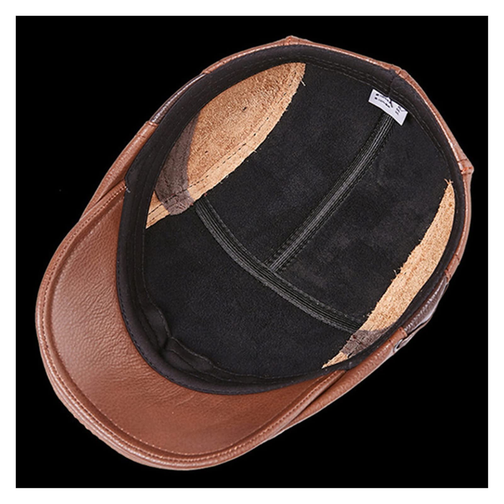 Płaskie czapki dla mężczyzn, Pu Skórzana Newsboy Peaked Cabbie Ivy Gatsby Beret Hat Driving Cap