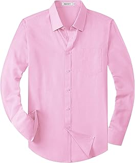Mens Button Down Shirt Casual Oxford Shirts Untucked Dress Shirt for Men Long Sleeve Button Up Shirt with Pocket - Buy now