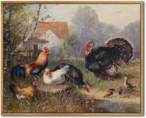 Miniatura 40 de Lienzo de paisaje de granja, arte de pared retro de paisaje natural, marco de bosque, pósteres de campo vintage, pintura de bosque verde, cuadros de