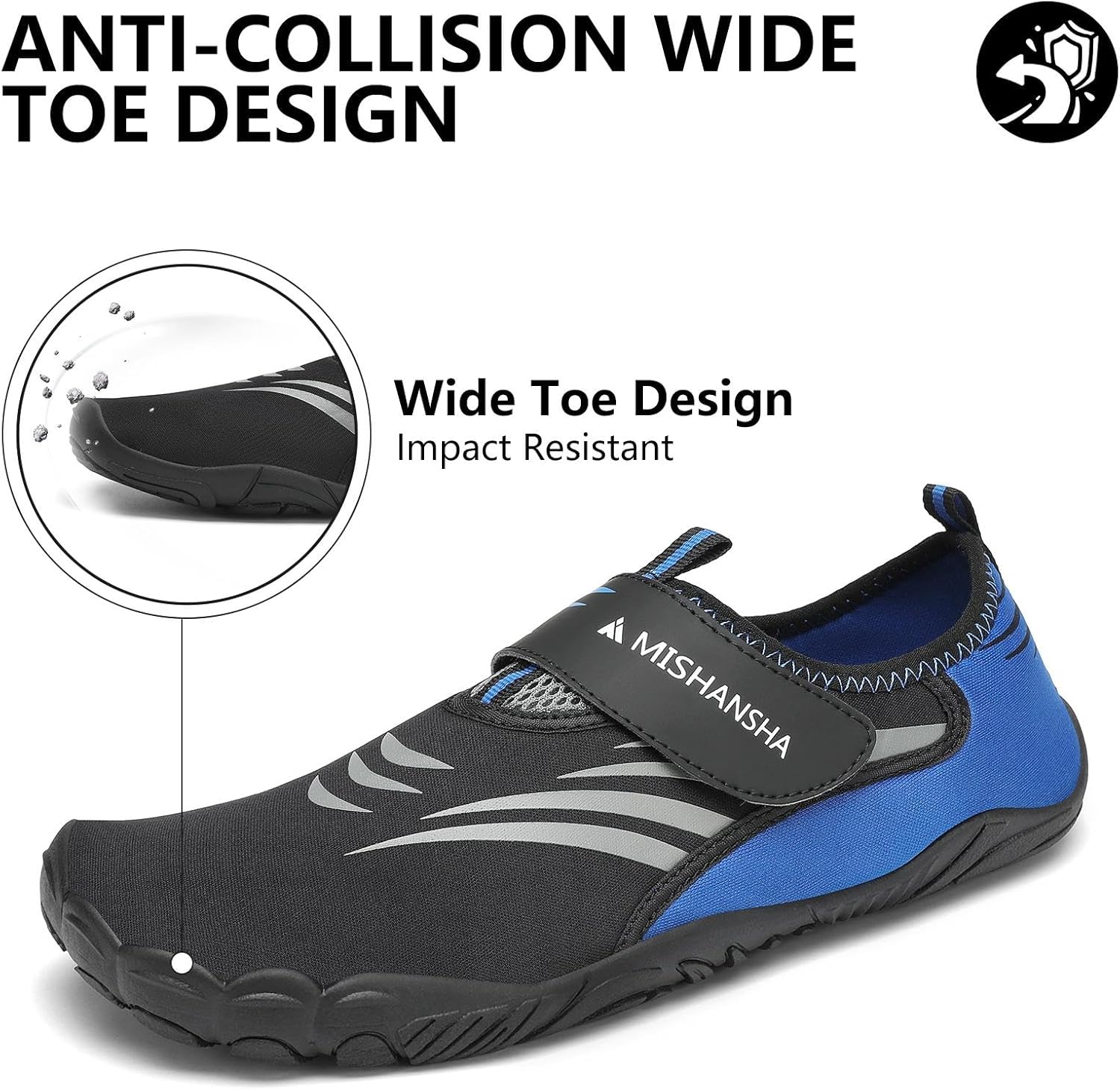 Mishansha Womens Mens Water Swim Shoes Wide Toe Box Barefoot Shoes US Size 5.5-13.5 Women / 3-11.5 Men - Image 3