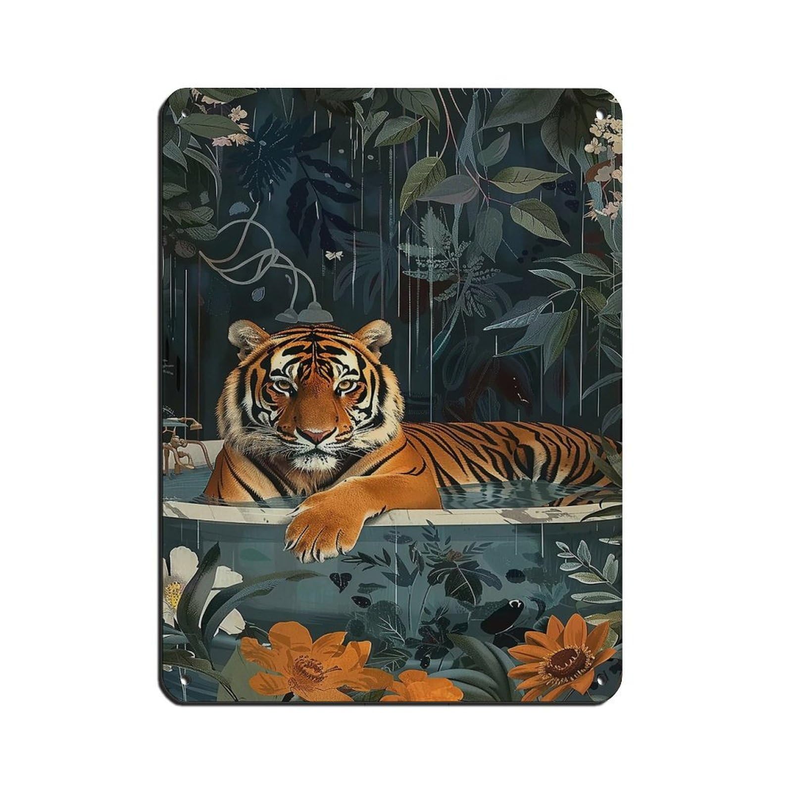 Matisse Tiger On The Bathtub Painting Poster Retro Poster Metal Tin Sign Chic Art Retro Iron Painting Bar People Cave Cafe Family Garage Poster Wall Decoration 12x16inch(30x40cm)